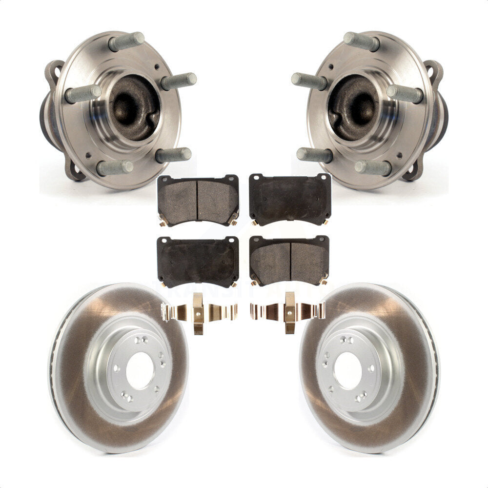 Ensemble de roulement de moyeu avant, Rotor de frein à disque revêtu et Kit de plaquettes pour Hyundai Genesi