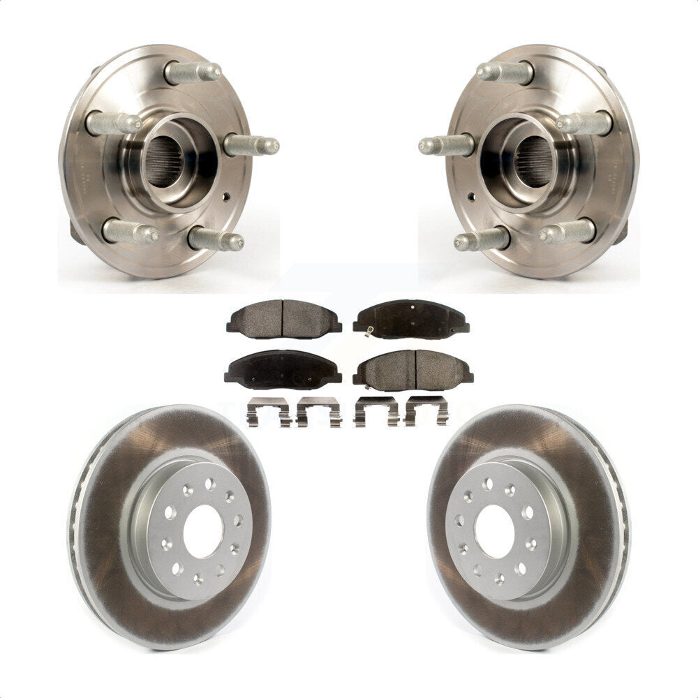 Ensemble de roulement de moyeu avant, Rotor de frein à disque revêtu et Kit de plaquettes pour Cadillac CT