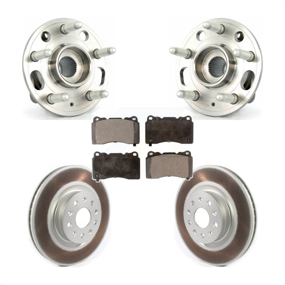 Ensemble de roulement de moyeu avant, Rotor de frein à disque revêtu et Kit de plaquettes pour Cadillac CT