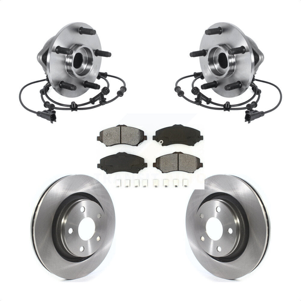Kit de rotors et plaquettes de frein à disque d'assemblage de roulement de moyeu avant pour Jeep Wrangler JK