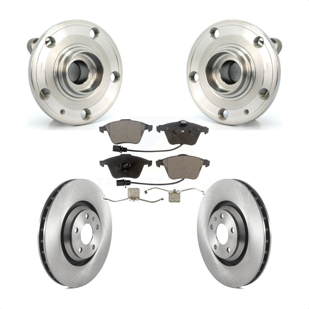 Ensemble de roulements de moyeu avant, Rotor de frein à disque et Kit de plaquettes pour Audi TT Quattro TT
