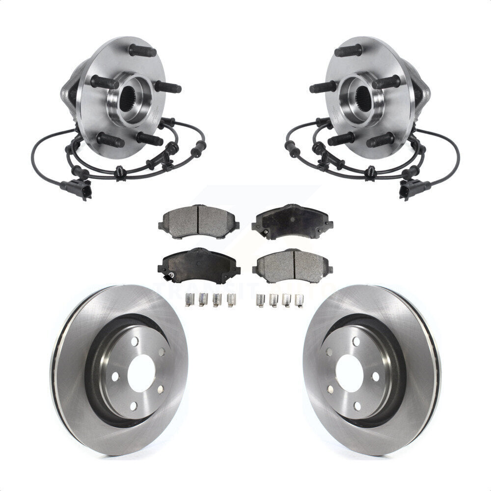 Kit de rotors et plaquettes de frein à disque d'assemblage de roulement de moyeu avant pour Jeep Wrangler JK
