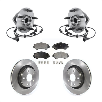 Kit de rotors et plaquettes de frein à disque d'assemblage de roulement de moyeu avant pour Jeep Wrangler JK