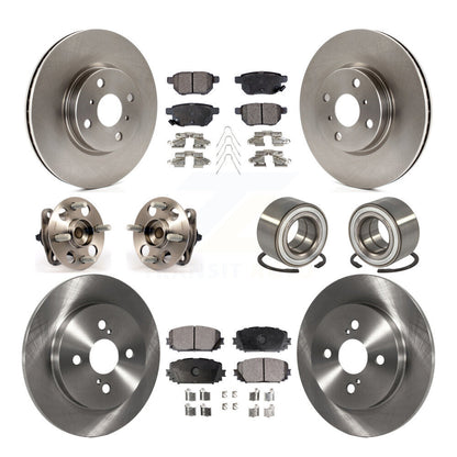 Kit de rotors et plaquettes de frein à disque, roulements de moyeu avant et arrière (10 pièces) pour Toyota Yaris