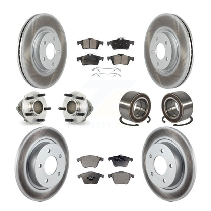 Kit de rotors et plaquettes de frein à disque revêtus de roulements de moyeu avant et arrière (10 pièces) pour Mazda