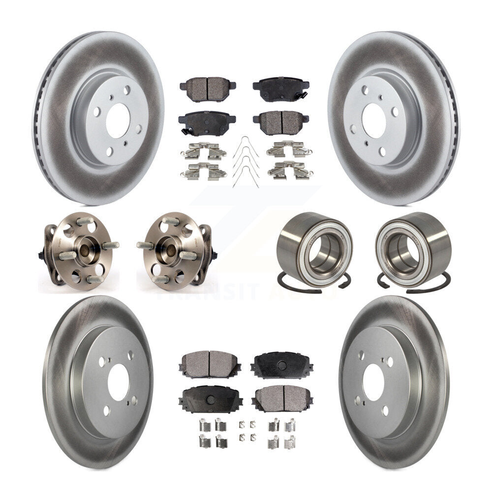 Kit de rotor et de plaquettes de frein à disque revêtus de roulement de moyeu avant et arrière (10 pièces) pour Toyota Yari