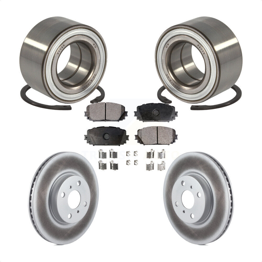 Kit de rotors et plaquettes de frein à disque enduits de roulement de roue avant pour Toyota Yaris
