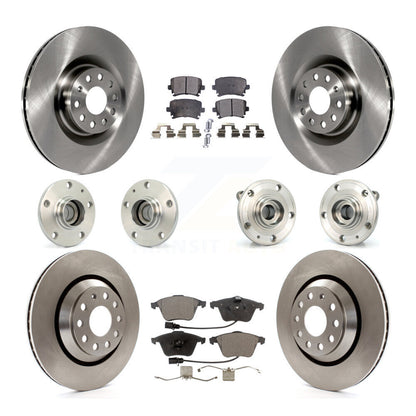Kit de plaquettes de Rotor de frein à disque, roulement de moyeu avant et arrière (10 pièces) pour Volkswagen Passat C