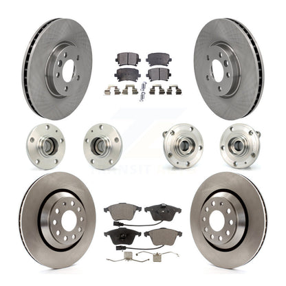 Kit de rotors et plaquettes de frein à disque, roulements de moyeu avant et arrière (10 pièces) pour Volkswagen CC