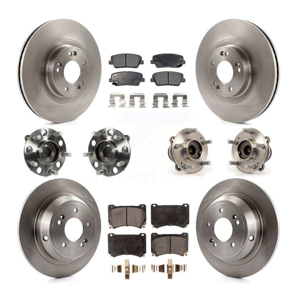 Kit de plaquettes de Rotor de frein à disque, roulement de moyeu avant et arrière (10 pièces) pour Hyundai Genesis 4.6