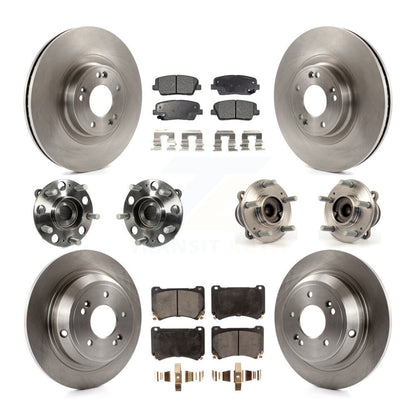 Kit de plaquettes de Rotor de frein à disque, roulement de moyeu avant et arrière (10 pièces) pour Hyundai Genesis 4.6
