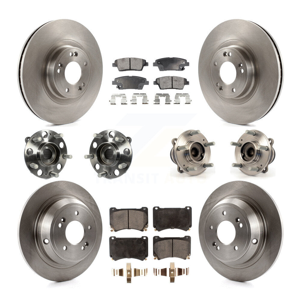 Kit de rotors et plaquettes de frein à disque, roulement de moyeu avant et arrière (10 pièces) pour Hyundai Genesi