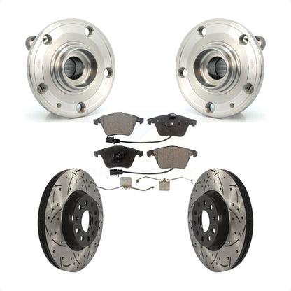 Ensemble de roulements de moyeu avant, fente de perçage, Kit de plaquettes de Rotor de frein pour Volkswagen C