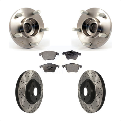 Kit de plaquettes de Rotor de frein, ensemble de roulements de moyeu avant, fente de perçage, pour Volvo S40 V50 C7