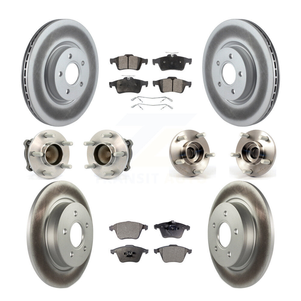 Kit de rotor et de plaquettes de frein revêtus de roulement de moyeu avant et arrière (10 pièces) pour Volvo S40 V50 C7