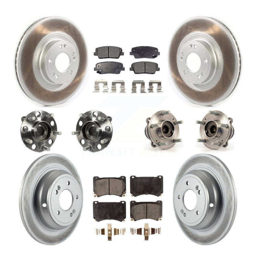 Kit de plaquettes de Rotor de frein, roulement de moyeu avant et arrière (10 pièces) pour Hyundai Genesis 4.6