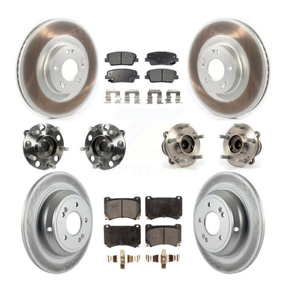Kit de plaquettes de Rotor de frein, roulement de moyeu avant et arrière (10 pièces) pour Hyundai Genesis 4.6