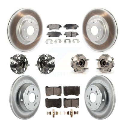 Kit de rotor et de plaquettes de frein revêtus de roulement de moyeu avant et arrière (10 pièces) pour Hyundai Genesi