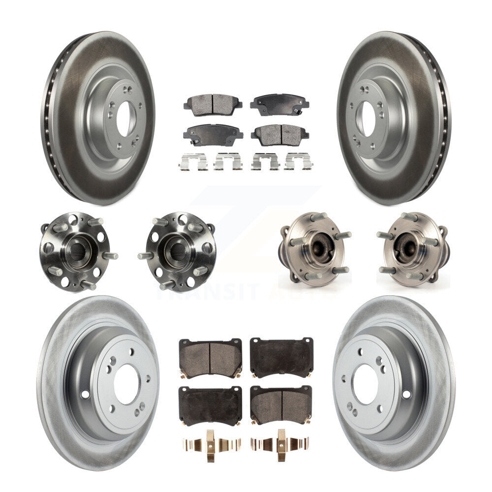 Kit de plaquettes de rotor de frein, roulement de moyeu avant et arrière (10 pièces) pour Hyundai Genesis 5.0