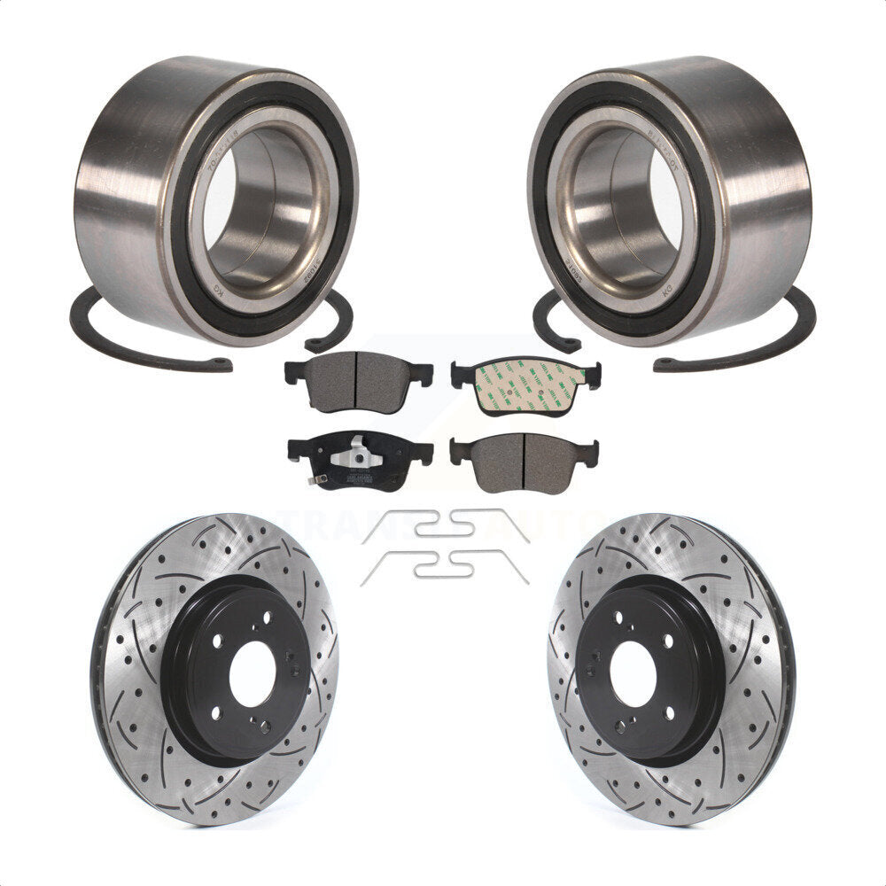 Kit de plaquettes de Rotor de frein fendues percées avec roulement de roue avant, pour Honda Accor