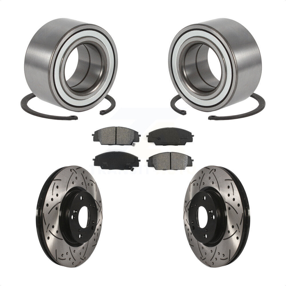 Kit de plaquettes de Rotor de frein à fente percée, roulement de roue avant pour Acura RSX type 02-06