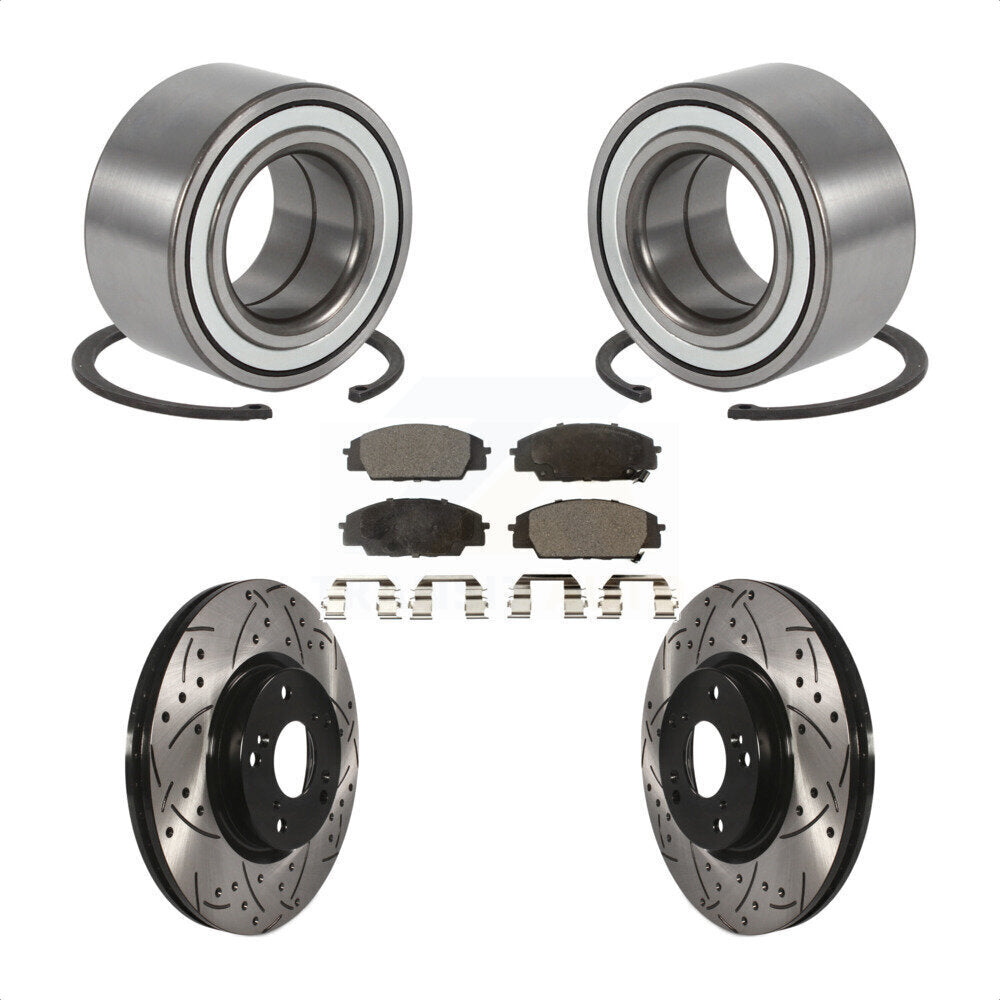 Kit de plaquettes de Rotor de frein à fente percée, roulement de roue avant pour Acura RSX type 02-06