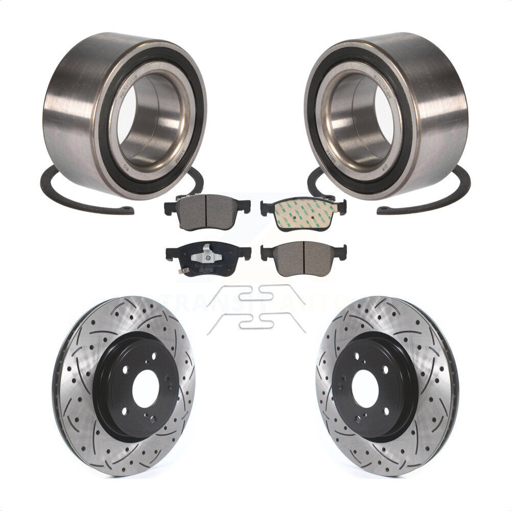 Kit de plaquettes de Rotor de frein fendues percées avec roulement de roue avant, pour Honda Accor