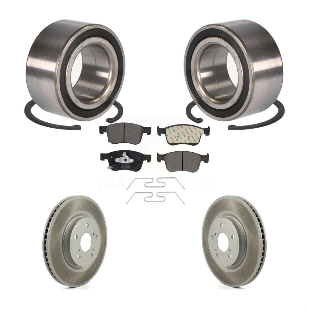 Kit de rotors et plaquettes de frein à disque enduits de roulement de roue avant pour Honda Accord