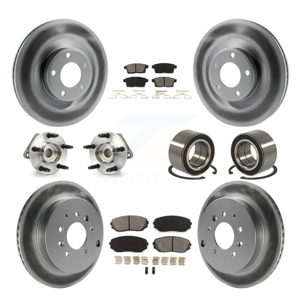 Kit de plaquettes de Rotor de frein, roulement de moyeu avant et arrière (10 pièces) pour Ford Edge Lincoln MK