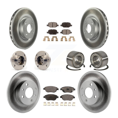 Kit de rotors et plaquettes de frein à disque revêtus de roulement de moyeu avant et arrière (10 pièces) pour Fiat 50