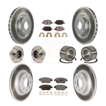 Kit de rotors et plaquettes de frein à disque revêtus de roulement de moyeu avant et arrière (10 pièces) pour Fiat 50