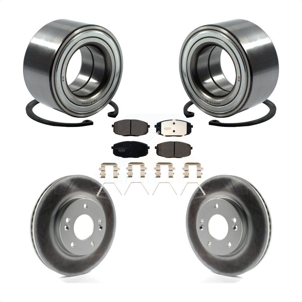 Kit de rotors et plaquettes de frein à disque enduits de roulement de roue avant pour Kia Soul Forte