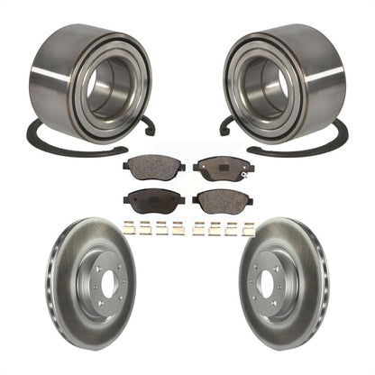 Kit de rotors de frein à disque enduits de roulement de roue avant et de plaquettes en céramique pour Fiat 500