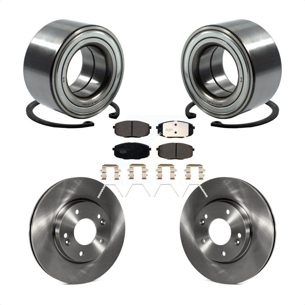 Kit de rotors de frein à disque et de plaquettes en céramique, roulement de roue avant, pour Kia Soul Forte
