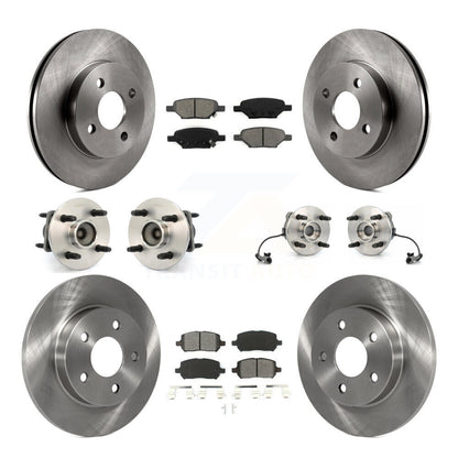Kit de plaquettes de rotor de frein, roulement de moyeu avant et arrière (10 pièces) pour 10 Pontiac G5 4 roues AB