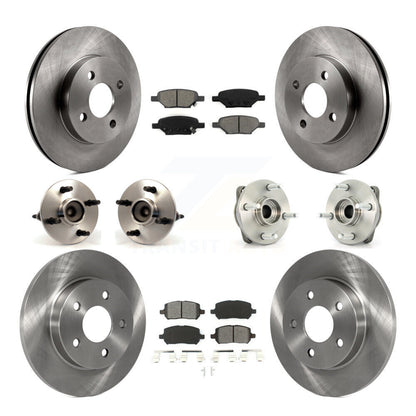 Kit de rotors et plaquettes de frein avec roulement de moyeu avant et arrière (10 pièces) pour Pontiac G5 non AB 2010