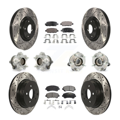 Kit de plaquettes de rotor de frein à disque revêtues de roulement de moyeu avant et arrière (10 pièces) pour Nissan Maxim