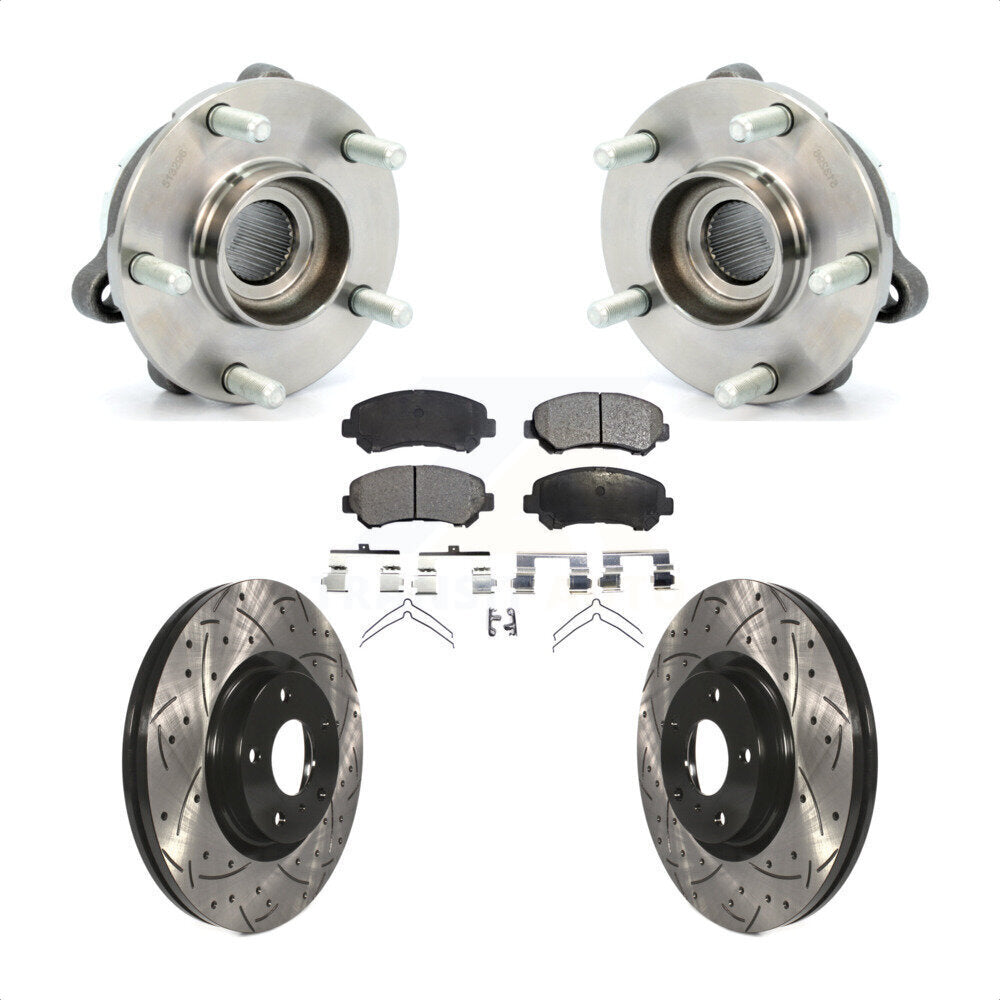 Kit de plaquettes de Rotor de frein, ensemble de roulements de moyeu avant, fente de perçage, pour Nissan Maxim