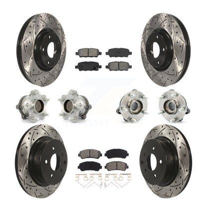 Kit de plaquettes de rotor de frein à disque revêtues de roulement de moyeu avant et arrière (10 pièces) pour Nissan Maxim