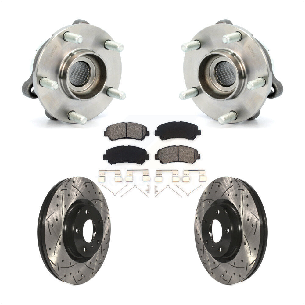 Kit de plaquettes de Rotor de frein, ensemble de roulements de moyeu avant, fente de perçage, pour Nissan Maxim