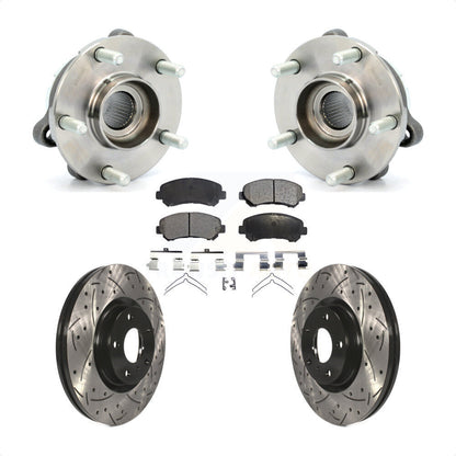 Kit de plaquettes de Rotor de frein, ensemble de roulements de moyeu avant, fente de perçage, pour Nissan Maxim