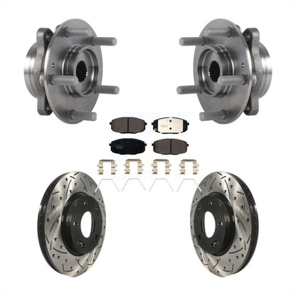 Kit de plaquettes de Rotor de frein, roulement de moyeu avant, fente percée, pour Kia Forte Hyundai Elantr