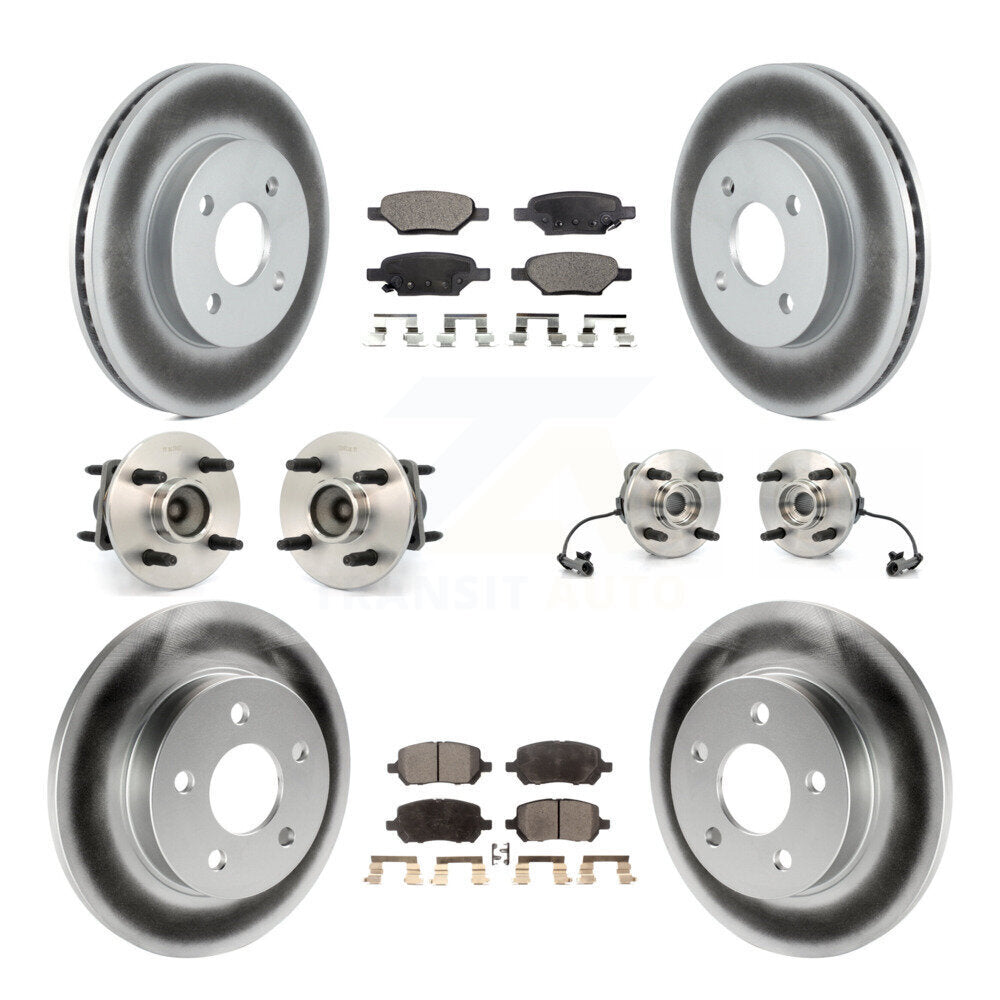 Kit de rotor et de plaquettes de frein à disque revêtus de roulement de moyeu avant et arrière (10 pièces) pour Pontiac G