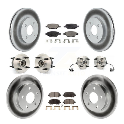 Kit de rotor et de plaquettes de frein à disque revêtus de roulement de moyeu avant et arrière (10 pièces) pour Pontiac G