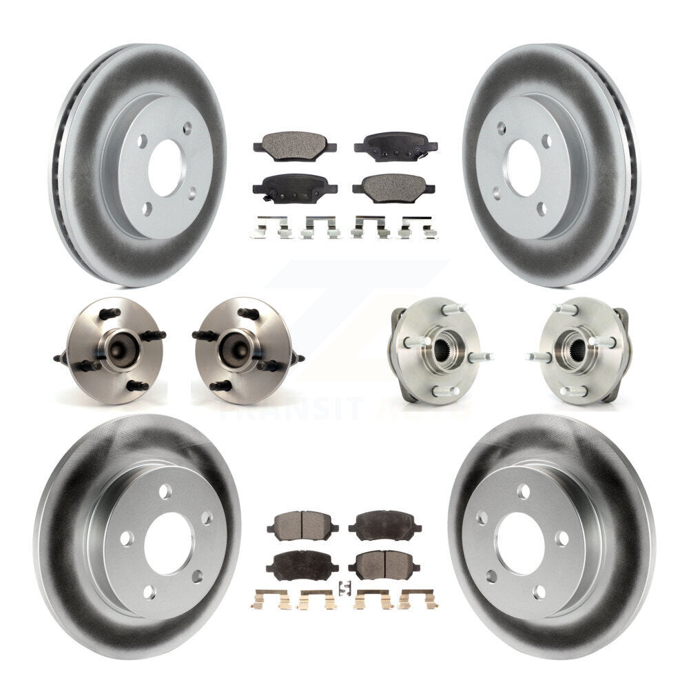 Kit de plaquettes de rotor de frein, revêtement de roulement de moyeu avant et arrière (10 pièces) pour 10 Pontiac G5 non AB