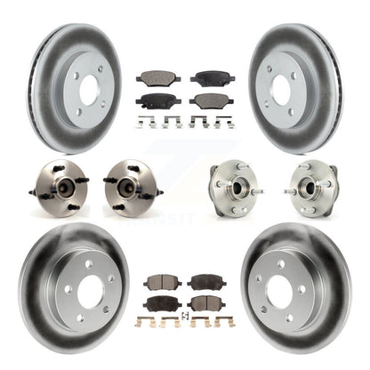 Kit de plaquettes de rotor de frein, revêtement de roulement de moyeu avant et arrière (10 pièces) pour 10 Pontiac G5 non AB