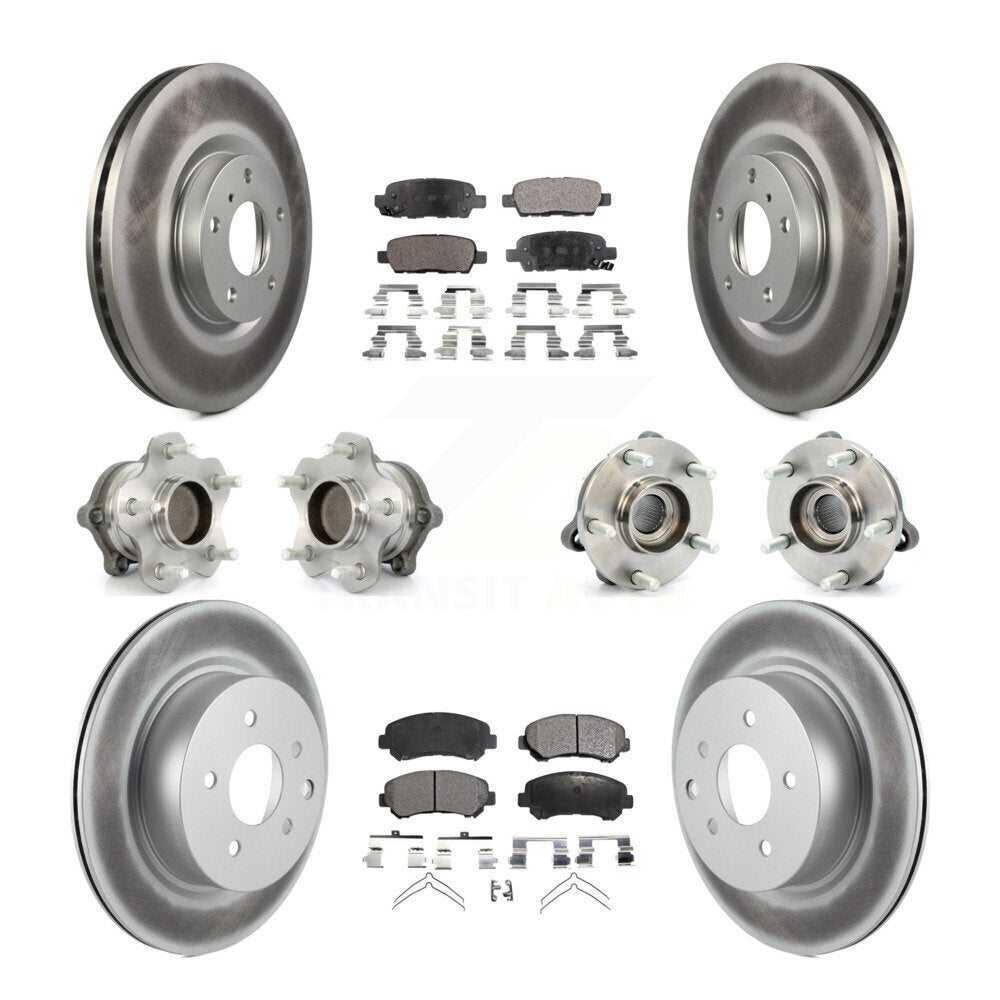 Kit de plaquettes de rotor de frein à disque revêtues de roulement de moyeu avant et arrière (10 pièces) pour Nissan Maxim