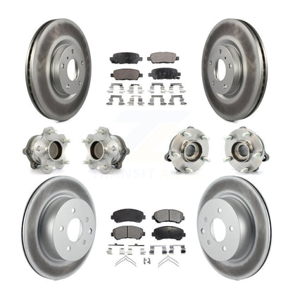 Kit de plaquettes de rotor de frein à disque revêtues de roulement de moyeu avant et arrière (10 pièces) pour Nissan Maxim
