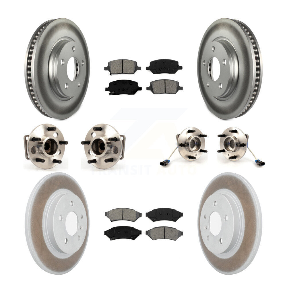 Kit de plaquettes de rotor de frein enduites de roulement de moyeu avant et arrière (10 pièces) pour Chevrolet Uplande