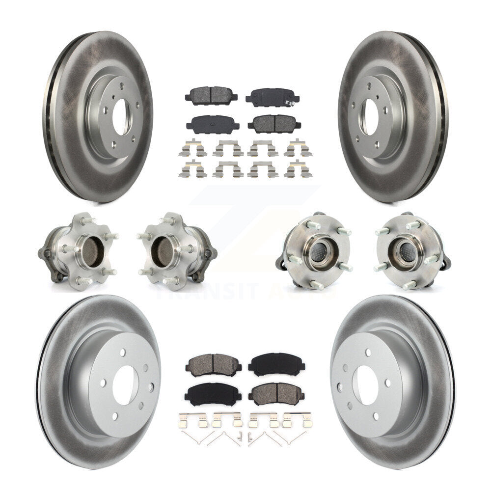 Kit de plaquettes de rotor de frein à disque revêtues de roulement de moyeu avant et arrière (10 pièces) pour Nissan Maxim